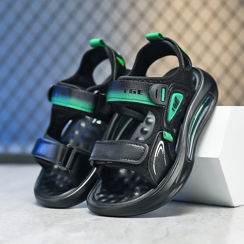2388 Children'S Sandals Summer Children'S Shoes Boy'S Velcro Small Middle School Children'S Air Cushion Sports Leisure Beach Shoes For Primary School Students - Image 3