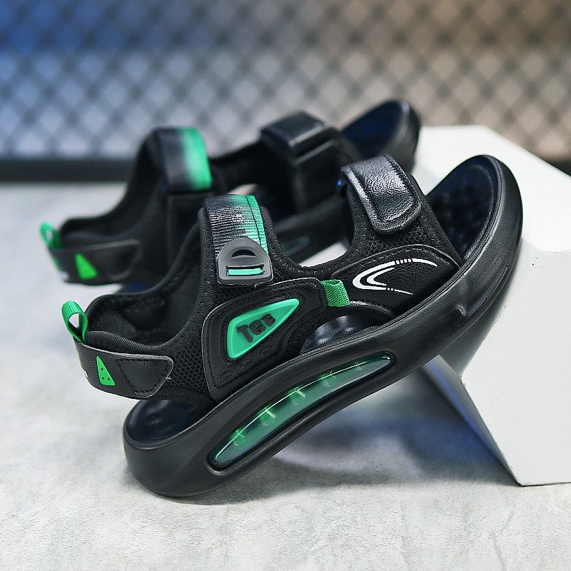2388 Children'S Sandals Summer Children'S Shoes Boy'S Velcro Small Middle School Children'S Air Cushion Sports Leisure Beach Shoes For Primary School Students - Image 4