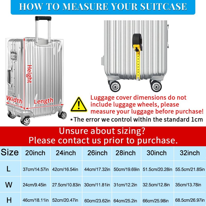 Yotako Clear PVC Suitcase Cover Tough Protector, 30 Inch Luggage Covers for Wheeled Suitcase 30" - Image 4