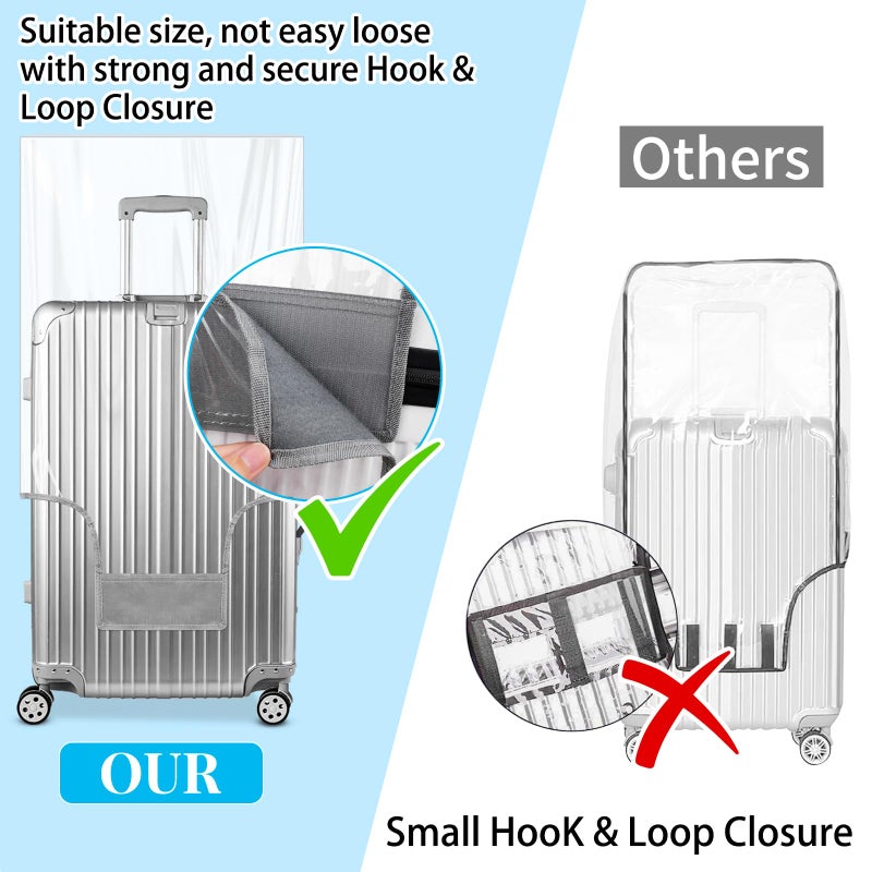Yotako Clear PVC Suitcase Cover Tough Protector, 30 Inch Luggage Covers for Wheeled Suitcase 30" - Image 2