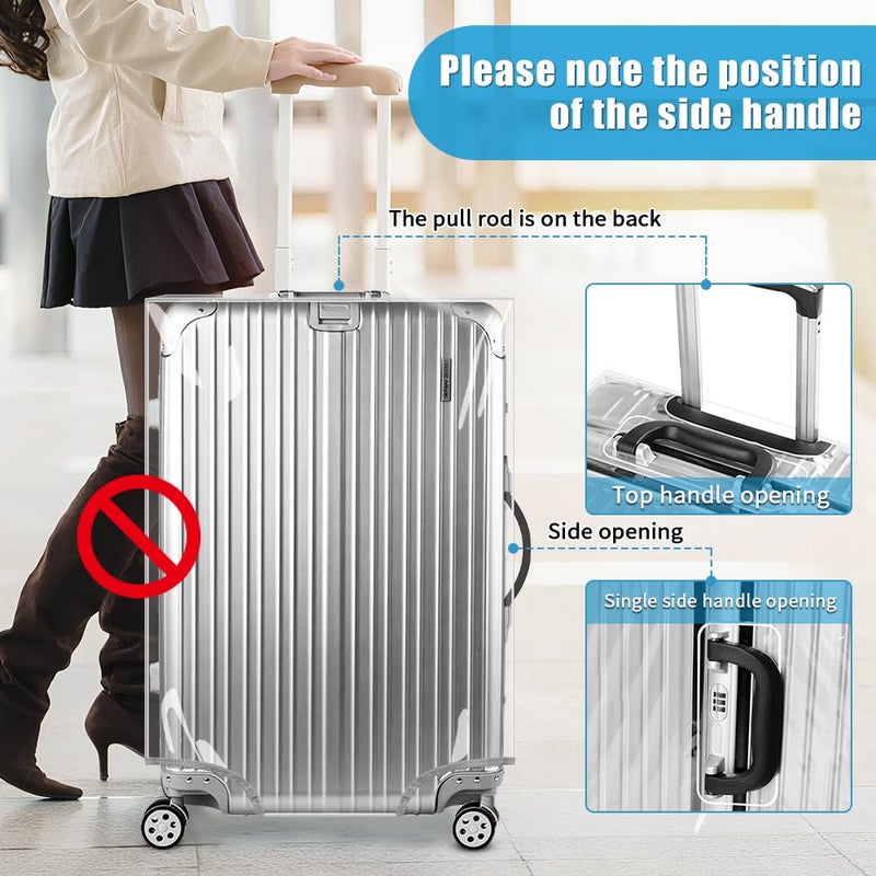 Yotako Clear PVC Suitcase Cover Tough Protector, 30 Inch Luggage Covers for Wheeled Suitcase 30" - Image 5