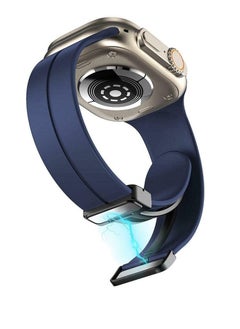 Spigen SPIGEN Midnight Blue Magnetic Silicone Strap for Apple Watch Series 3–9 & Ultra  - Image 2
