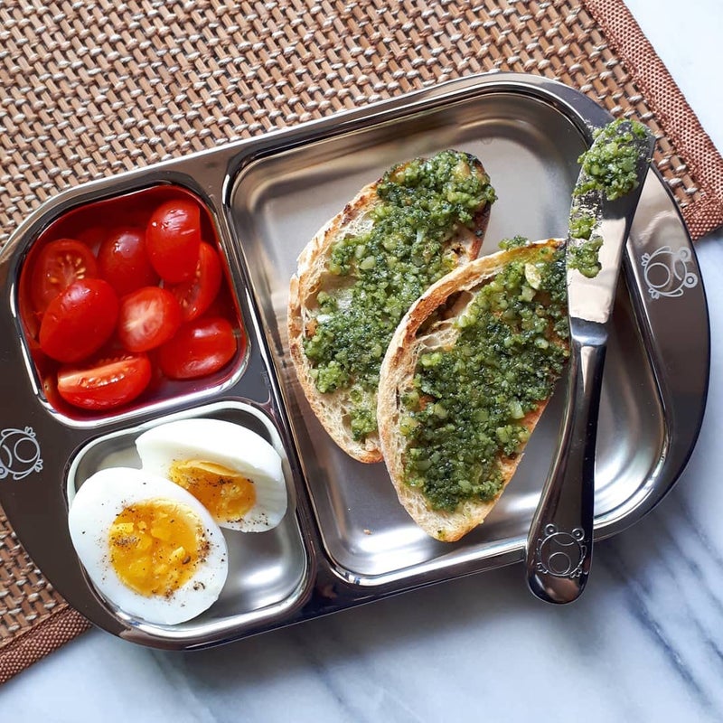 Kiddobloom Children's Stainless steel Divided Plates | Adorable Frog Design | Premium 304 (18/8) | Set of 2 | Ideal for Babies, Toddlers & Kids - Image 5