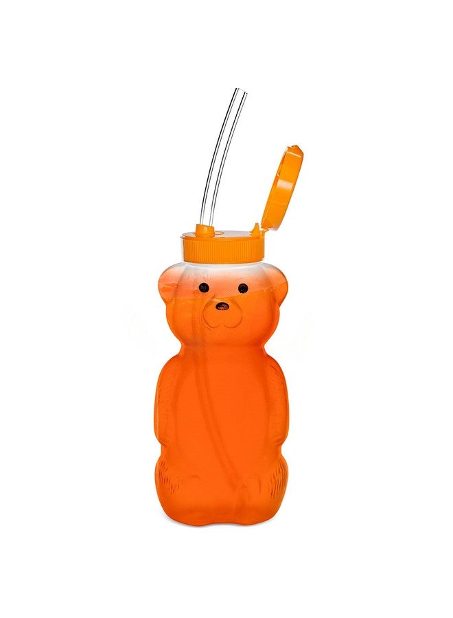 Special Supplies Honey Bear Straw Cup Long Straws Squeezable Therapy And Special Needs Assistive Drink Container Spill Proof And Leak Resistant Lid (Pack Of 1 Bottle And 3 Straws)  - Image 1
