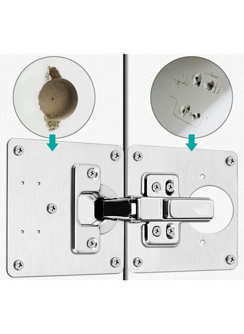 YIM-VIBEHAUS 2Pcs Stainless Steel Hinge Repair Plate Cabinet Door Hinge Repair Installation Fixed Plate Hinge Repair Plate Hinge Installation Plate  - Image 2