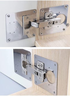 YIM-VIBEHAUS 2Pcs Stainless Steel Hinge Repair Plate Cabinet Door Hinge Repair Installation Fixed Plate Hinge Repair Plate Hinge Installation Plate  - Image 3