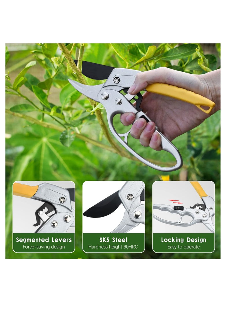 SYOSI Pruning Shears for Gardening, Sharp Garden Bypass Pruners, Sharp Garden Shears, Professional Garden Pruning Clippers Trimmer, for Tree Plants Flowers Bonsai Garden  - Image 2