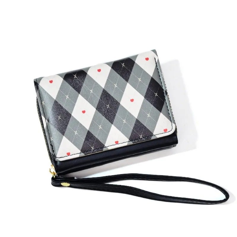 محفظة وحاملة بطاقات جلد أسود تحتوي على جيوب متعددة للنقود والبطاقات