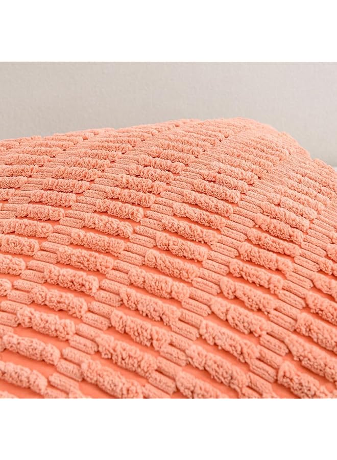 إيروريكس مجموعة من 2 غطاء وسادة من قماش مخملي مخطط من تصميم بوهو الريفي لديكور المنزل، غطاء وسادة مربع ناعم من قماش مخملي سادة للأريكة وغرفة النوم والسيارة وغرفة المعيشة، برتقالي 30 × 50 سم - Image 5