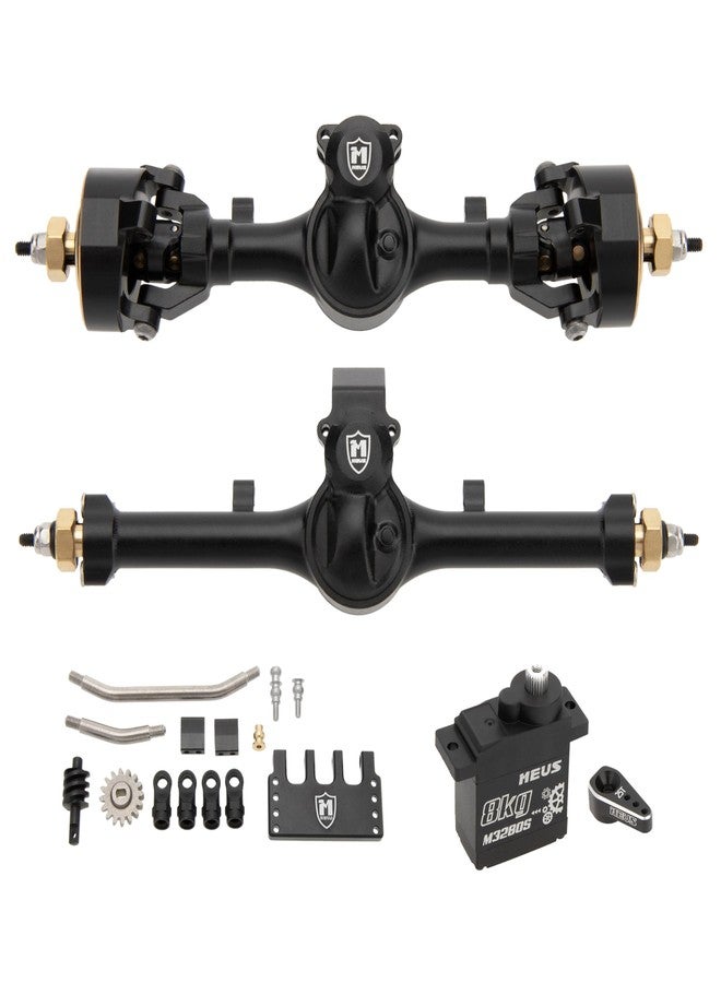 MEUS RACING 5mm ISO V2 SCX24 Axles with 3-Section CVD with Servo and Servo Horns for Axial 1/24 SCX24 RC Crawler (Black) - Image 1