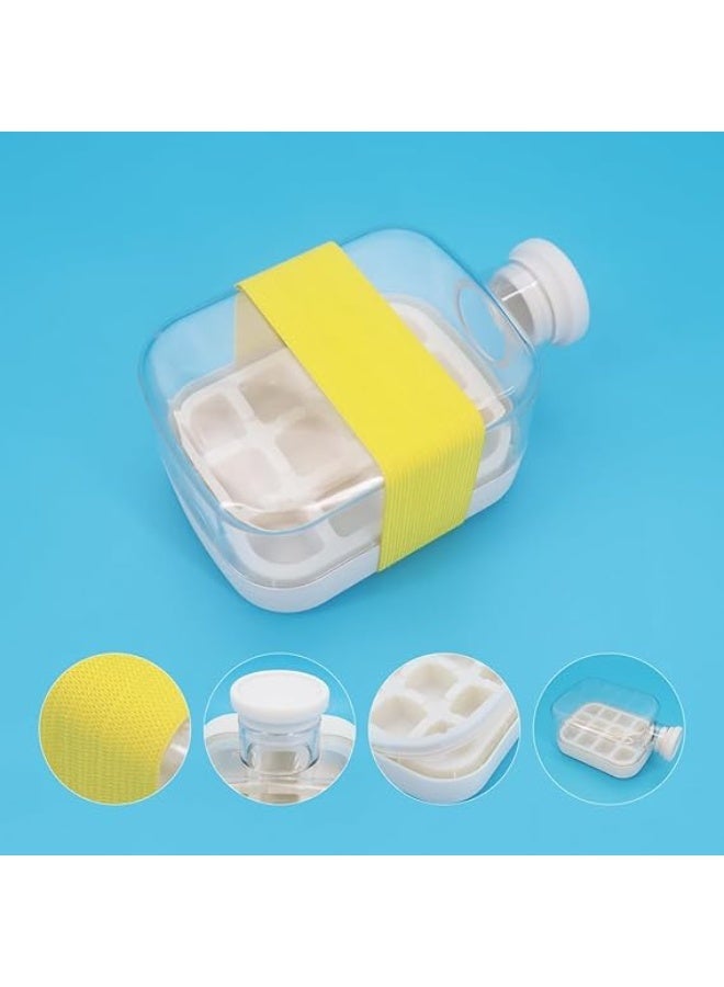 Ice Cube Bottle with Straw,2 in 1 Water Bottle Ice Cube Tray with Lid and Bin,Ice Cube Making Bottle for Home Outdoor Office Ice Making Freezer Coffee Juice Beverages (white 500) - Image 5