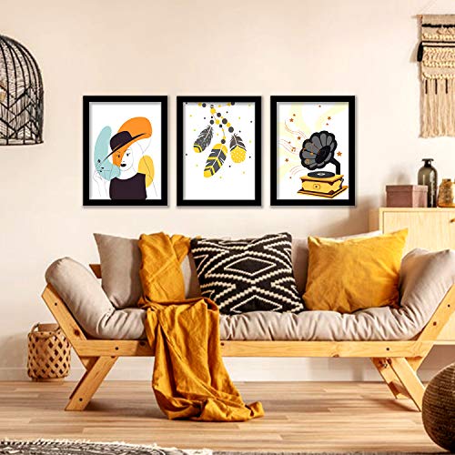 HEVEA Modern Art Framed Wall Posters/Paintings for Living Room Bedroom Office - Wall Paintings - Framed Wall Art Frames - Paintings for Home Decor (11 inch x 14 inch, Framed) SET OF 3 (Art 1) - Image 3