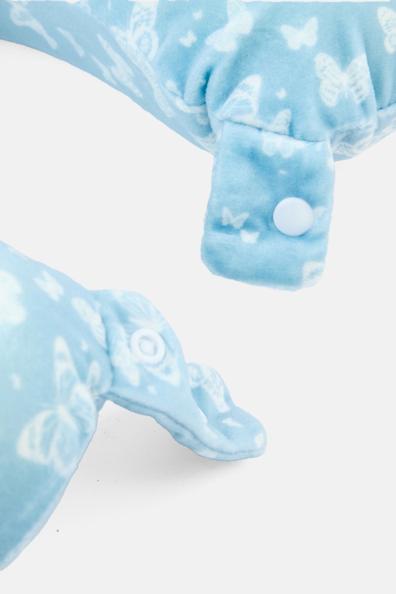 Miamica Travel Neck Butterfly Print Memory Foam Pillow 27 x 32 cm, Ice Blue  - Image 3