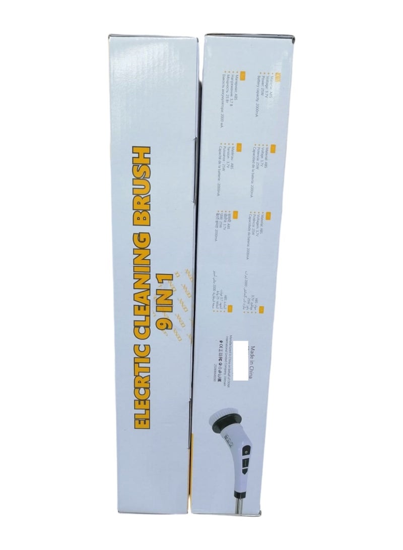 Denx Cordless Electric Cleaning Brush, 2-Speed ​​with 9 Replaceable Heads and 3 Adjustable Telescopic Rods, Type-C Charging, 25W Power, for Cleaning Kitchen, Tiles, Bathtub and Floors - Image 4