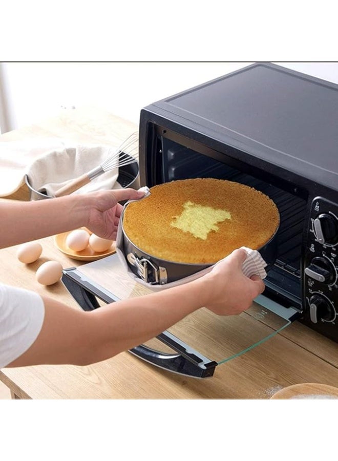 Cake Pan Set – 3 Practical Pieces: Includes a small non-stick cheesecake pan, a rectangular cake pan with a removable base, and a round/heart-shaped pan – all designed with a leak-proof structure and quick-release latch mechanism. Perfect for preparing a variety of cakes and desserts with ease and professional results every time.  - Image 3