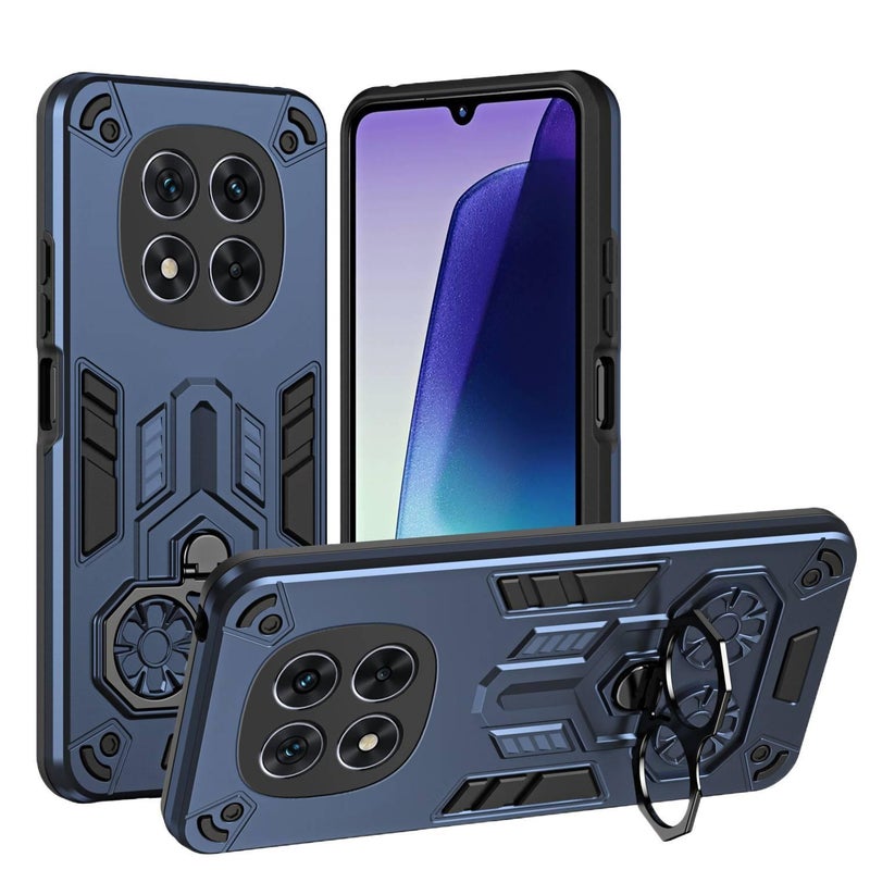 MS غطاء واقي، أزرق PC، حامل قائم، الحماية من السقوط، مقاوم للصدمات لـ Redmi Note 14 Pro بوظيفة حامل باللون الأزرق باللون الأحمر - Image 1