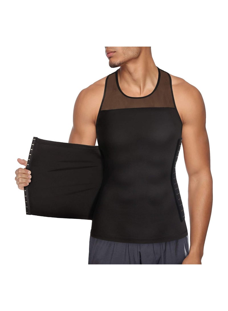 SOLARAE Mens Compression Shirt, Slimming Body Shaper Undershirt, Tummy Control Vest Workout Tank Top for Abdomen, Men's Slimming Vest Warm, Weight Loss Belly Fat, for 68kg-80kg, Waist Circumference 86cm-96cm - Image 1