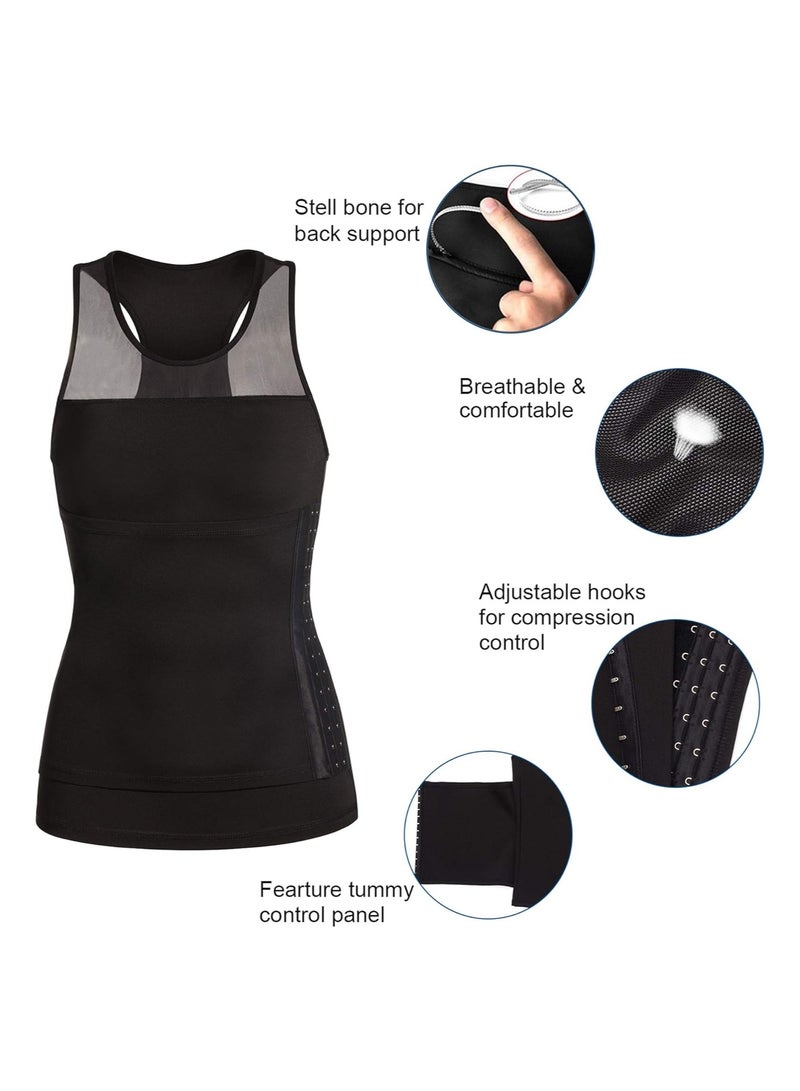 SOLARAE Mens Compression Shirt, Slimming Body Shaper Undershirt, Tummy Control Vest Workout Tank Top for Abdomen, Men's Slimming Vest Warm, Weight Loss Belly Fat, for 68kg-80kg, Waist Circumference 86cm-96cm - Image 3