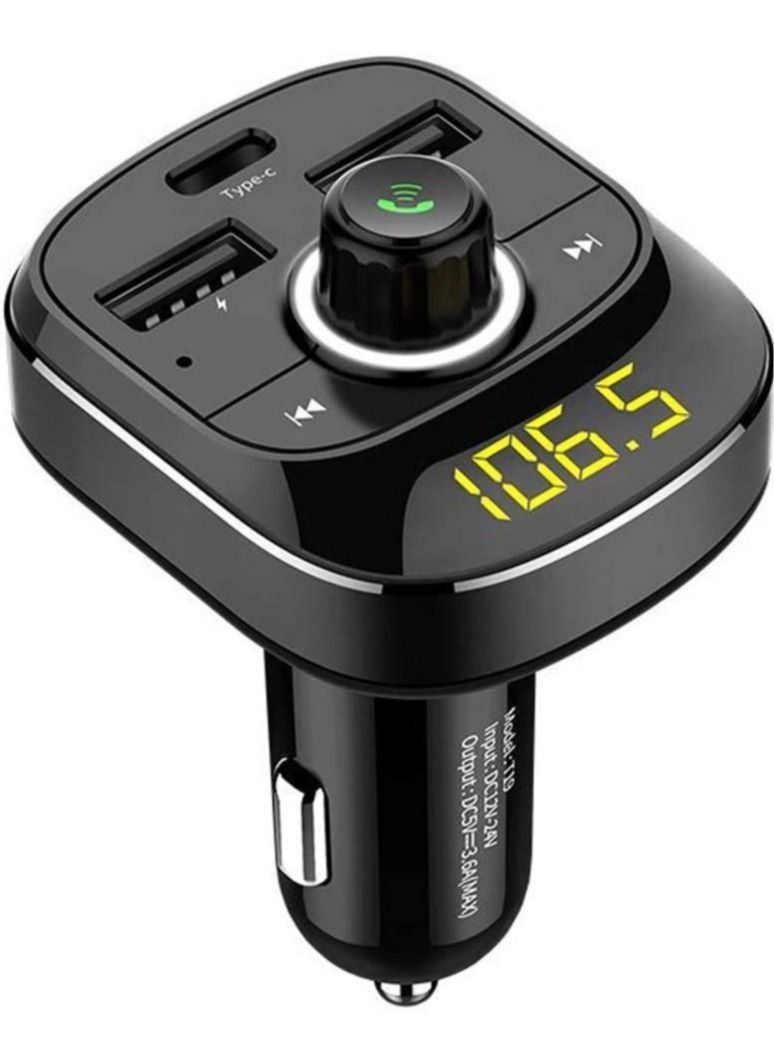 جهاز إرسال FM للسيارة، محول صوت راديو بلوتوث 5.0 مع شحن سريع QC3.0، منفذ شحن PD، محرك USB، بطاقة TF، مشغل MP3، يدعم المكالمات بدون استخدام اليدين، أسود - Image 4