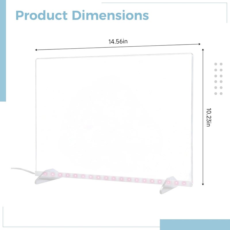 USB Dimming Led Acrylic Message Board, Luminous Drawing Board, Erasable Note Board for Decoration, Home and Party - Image 4