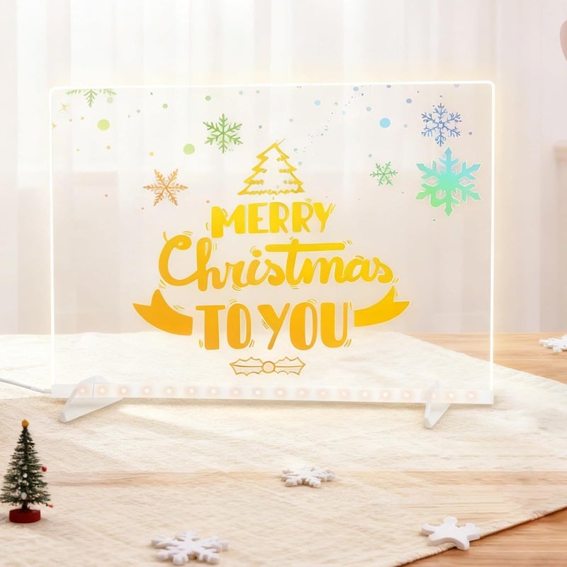 USB Dimming Led Acrylic Message Board, Luminous Drawing Board, Erasable Note Board for Decoration, Home and Party - Image 3