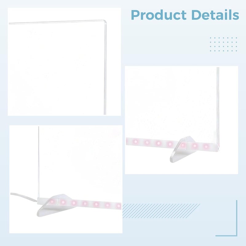 USB Dimming Led Acrylic Message Board, Luminous Drawing Board, Erasable Note Board for Decoration, Home and Party - Image 2