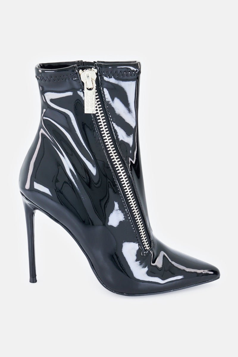 STEVE MADDEN Women Virtuoso Stiletto Heel Zipper Closure Ankle Boots, Black - Image 4