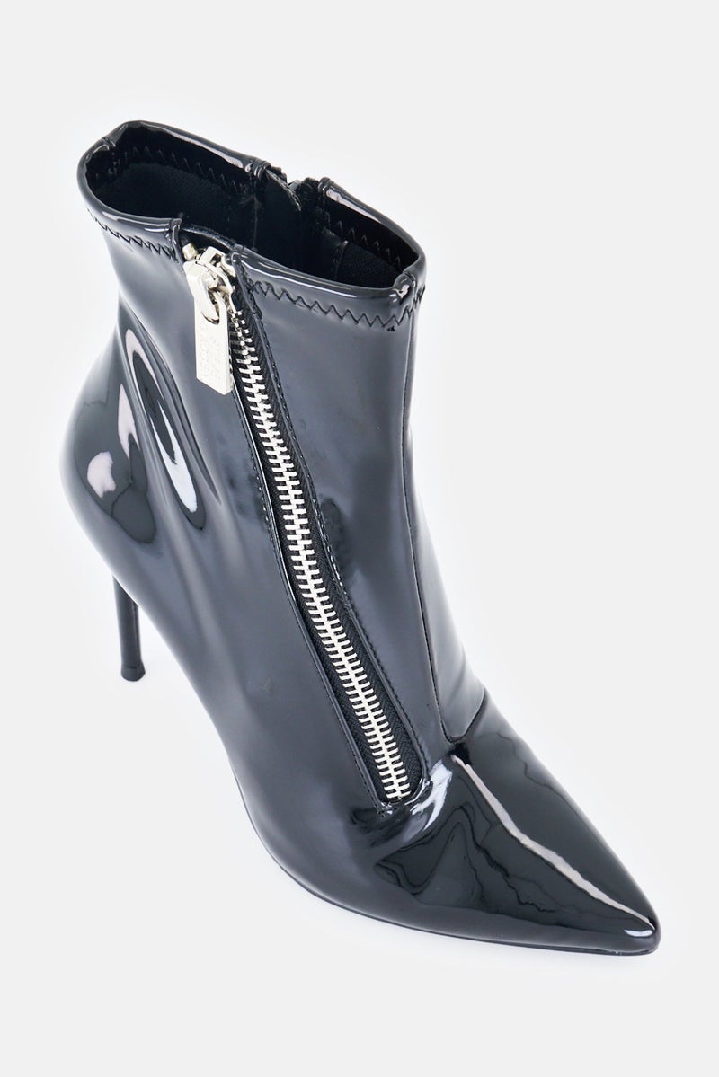 STEVE MADDEN Women Virtuoso Stiletto Heel Zipper Closure Ankle Boots, Black - Image 1