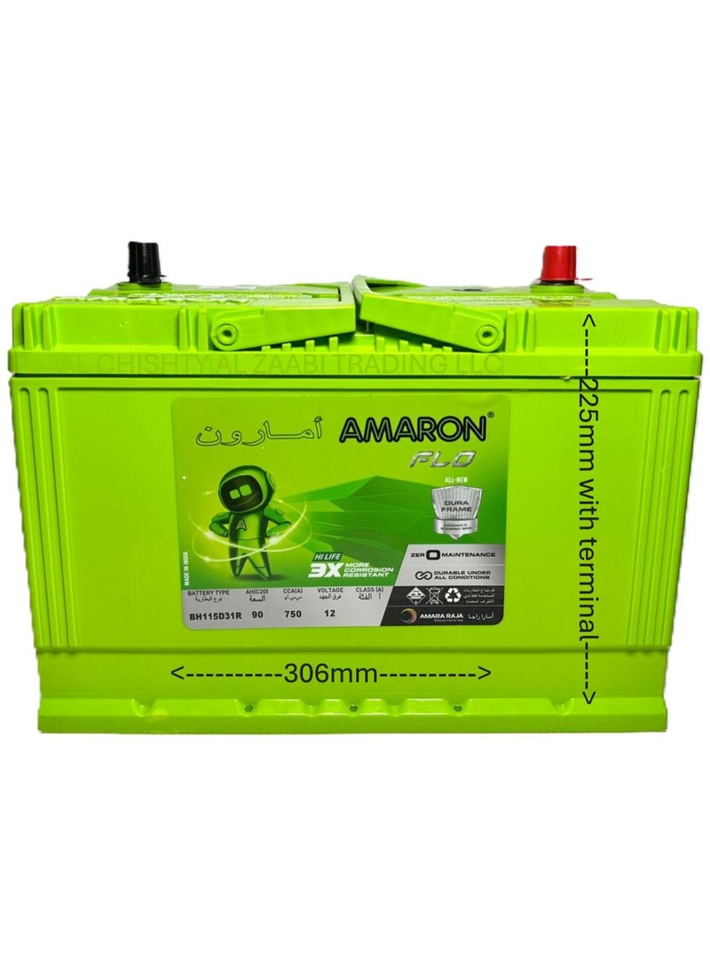 Amaron Car Battery 12V 90AH 115D31R / 105D31R - Image 2