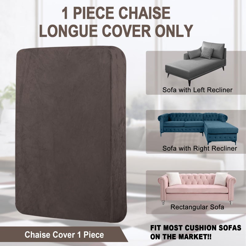BT.WA Couch Cover 1 Piece Chaise Lounge Cover Velvet Sectional Couch Cushion Covers Separate L Shape Sofa Slipcovers Furniture Protector for Dogs Pets (Chaise or Sofa 3-Seater  Coffee) - Image 4