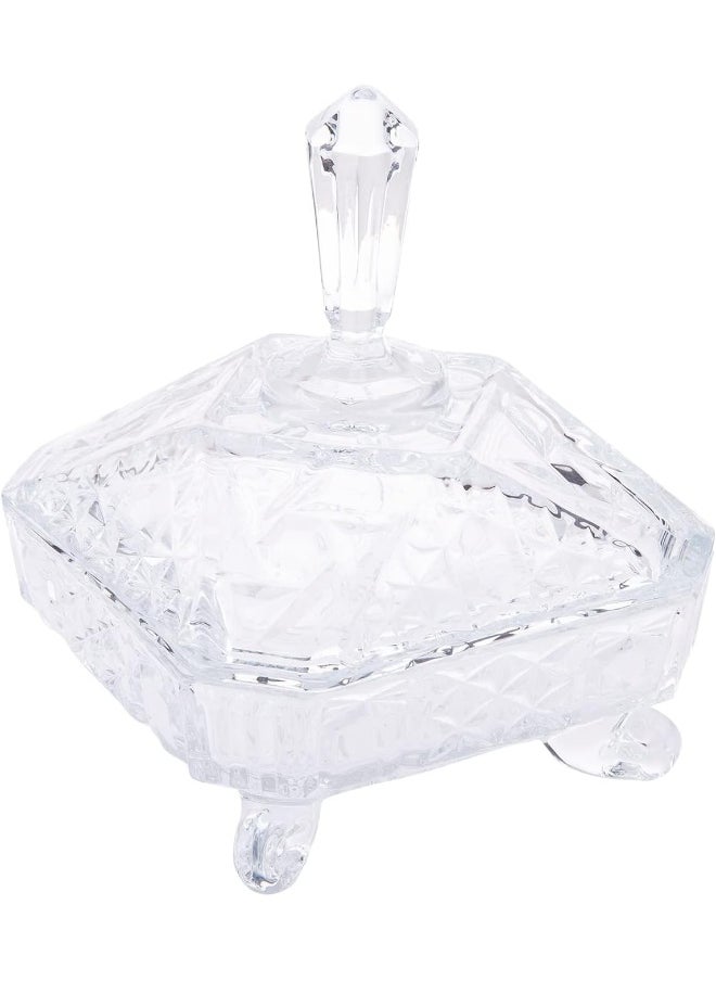 AKDC AKDC Glass Sugar Pot L(16CM) XW(16CM) XH(19CM) Transparent  - Image 3