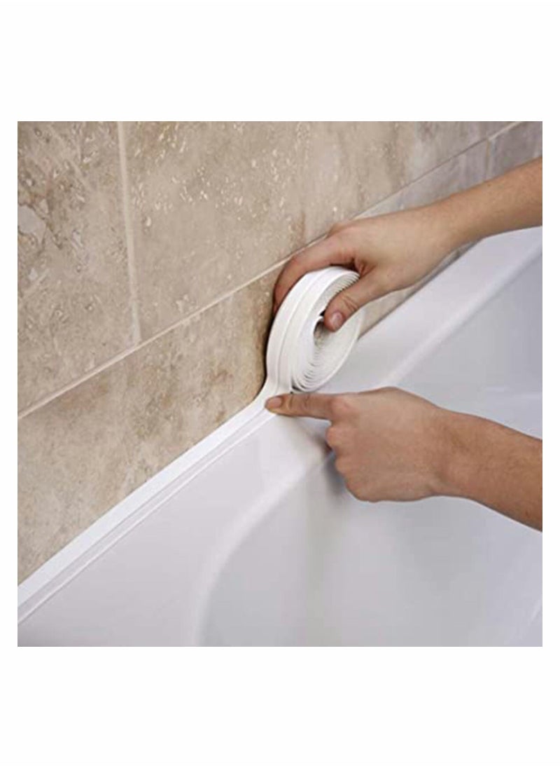 Excefore Caulk Strip Tape 2 Rolls PE Self-Adhesive Decorative Sealing Tape, Used for Kitchen Sink Toilet Bathroom Bathtub Floor Wall Edge Protector 10.5 Feet  - Image 2