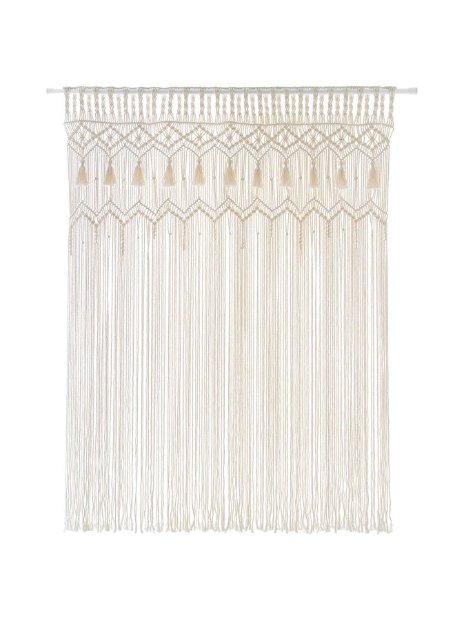 Mkono Macrame Curtain Large Boho Woven Wall Hanging Window Curtains Handmade Bohemian Decor for Window Doorway Closet Wedding Backdrop Arch Bedroom Living Room Apartment  51  Wide x 70  Long - Image 1