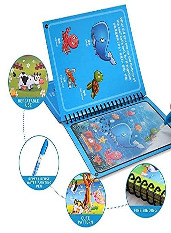 HASTAP Reusable Magic Water Coloring Book | Quick Dry Doodle With Magic Pen | Self-Drying Easy to Hold Water Pen | Educational Toy for Kids (Pack of 1, Random Designs) - Image 5