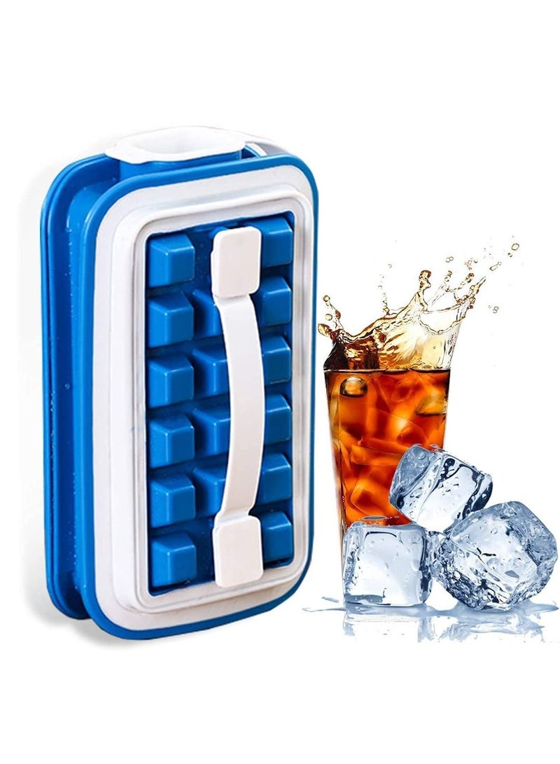 Portable Ice Cube Molds Flask With Lid, Reusable Silicone Leakproof Ice Ball Maker 36 Grids - Image 1