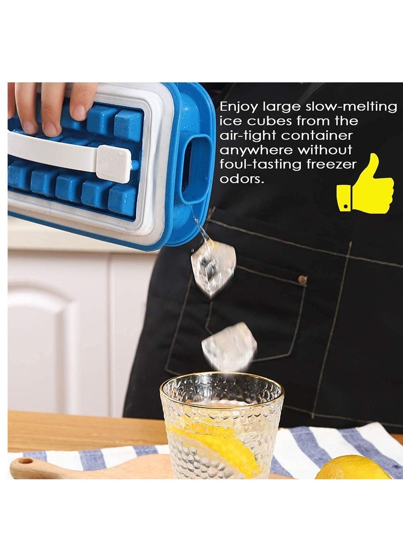 Portable Ice Cube Molds Flask With Lid, Reusable Silicone Leakproof Ice Ball Maker 36 Grids - Image 2
