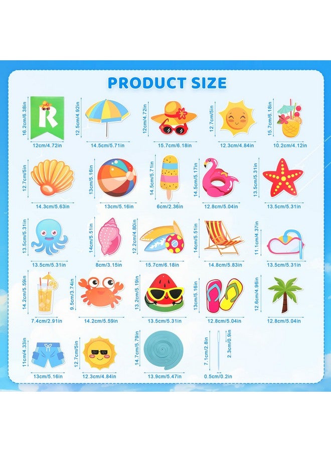 PEUTIER 41pcs Summer Party Decorations, Colorful Hello Summer Welcome Banner Summer Beach Pool Party Hanging Swirl Decorations for Home Office Kids School Classroom Party Decoration Supply  - Image 2