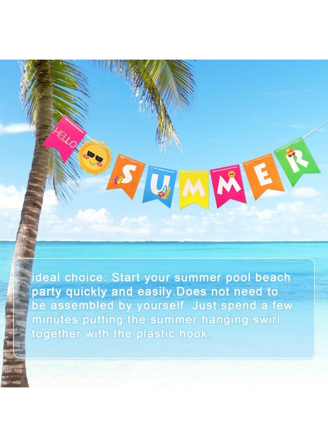 PEUTIER 41pcs Summer Party Decorations, Colorful Hello Summer Welcome Banner Summer Beach Pool Party Hanging Swirl Decorations for Home Office Kids School Classroom Party Decoration Supply  - Image 4