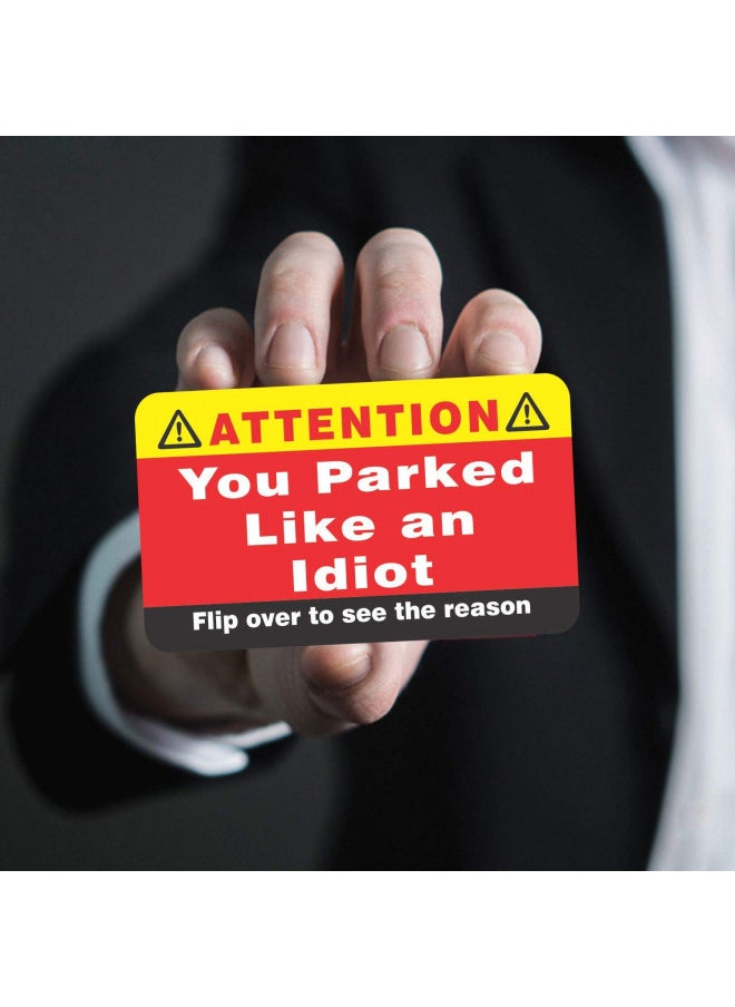 PARTH IMPEX PARTH iMPEX You Parked Like an Idiot Business Cards (Pack of 100) Bad Parking Cards 3.5"x2" Multi Reasons Violation stocking stuffers for adults  - Image 5