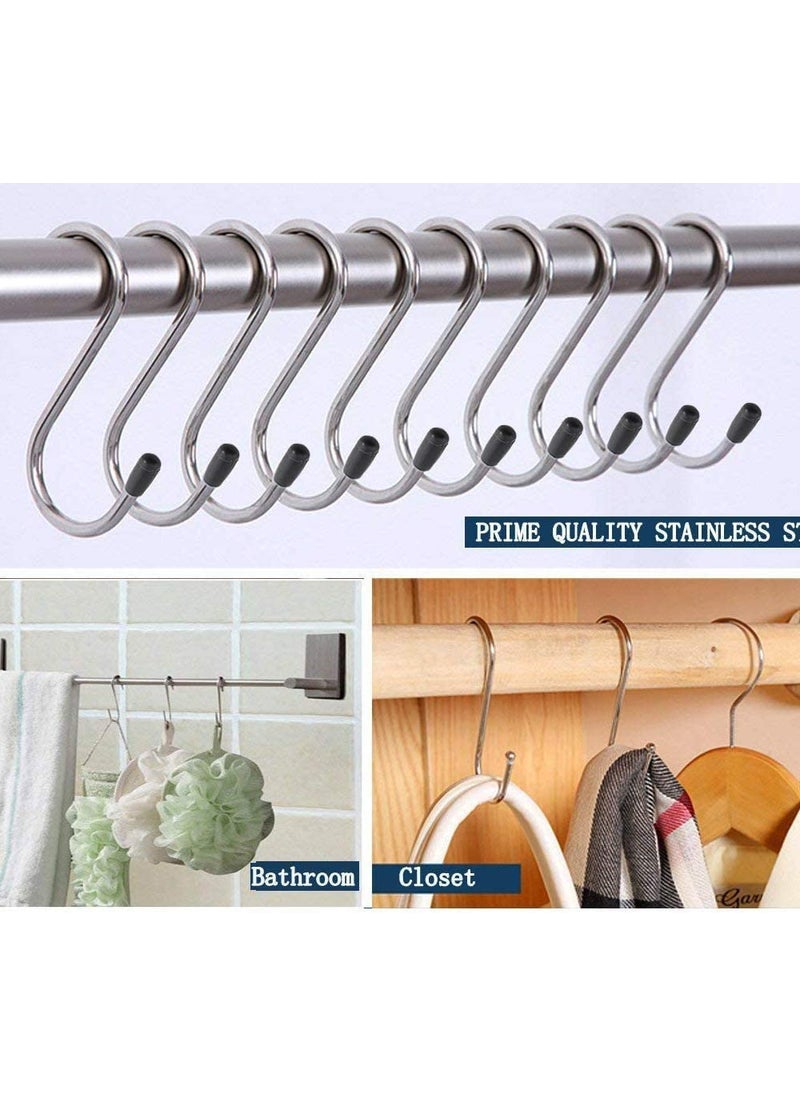KOOSHLO KOOSHLO Heavy Duty S Hooks Stainless Steel S Shaped HooksUtility Hooks Heavy Duty for Hanging Pots and Panss Hook Hanging for KitchenWardrobeShopBathroomGardenOffice 12  - Image 4