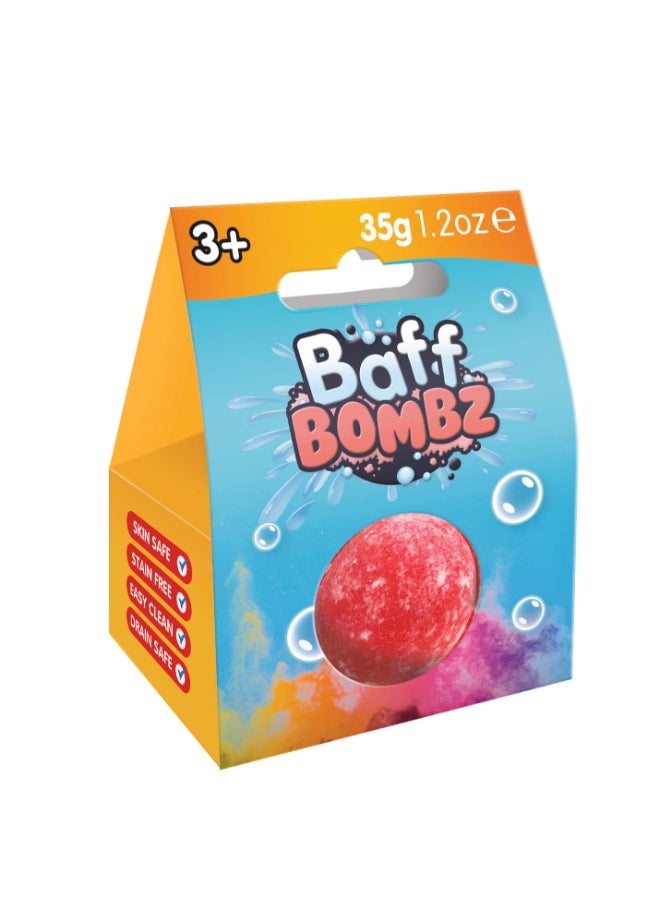 Zimpli Kids قنابل الاستحمام BAFF BOMBZ من زيمبلي كيدز - عبوة دائرية واحدة، قنبلة استحمام فوارة للأطفال، لعبة تغيير لون الماء أثناء الاستحمام، آمنة للبشرة، آمنة للصرف، سهلة التنظيف، خالية من البقع، قابلة للتحلل، مصنوعة في المملكة المتحدة - Image 2