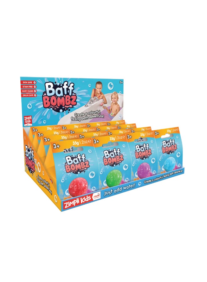 Zimpli Kids قنابل الاستحمام BAFF BOMBZ من زيمبلي كيدز - عبوة دائرية واحدة، قنبلة استحمام فوارة للأطفال، لعبة تغيير لون الماء أثناء الاستحمام، آمنة للبشرة، آمنة للصرف، سهلة التنظيف، خالية من البقع، قابلة للتحلل، مصنوعة في المملكة المتحدة - Image 3