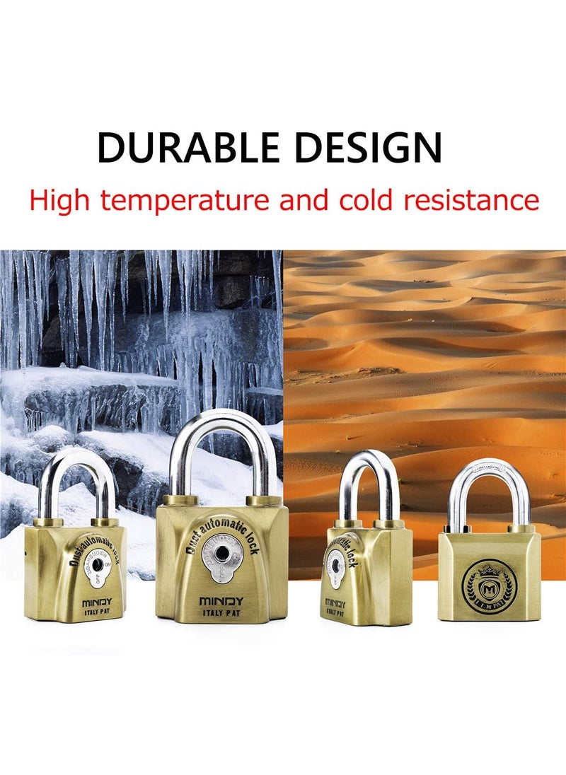 ZIGLY ZIGLY Mindy AntiCounterfeiting Hard Steel Keyed Padlocks Vintage Locks 4 Keys Golden  - Image 3