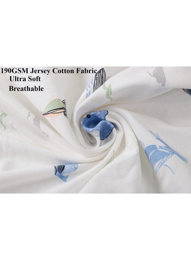 Knlpruhk Bassinet Sheets Compatible with AMKE 3 in 1 Bassinet(35" X 20"), Milliard, MiClassic and TCBunny Bassinet, 2 Pack, 100% Jersey Knit Cotton 190GSM, Ultra Soft Breathable, Dolphin and Whale - Image 4