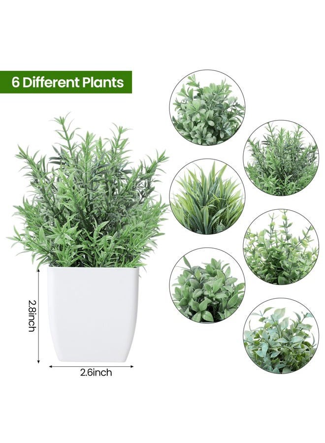 Unittype 12 Pcs Fake Plants Small Artificial Faux Plants for Shelf Mini Plastic Potted Greenery for Home Office Desk Bathroom Bedroom Indoor Decor (Gray) - Image 3