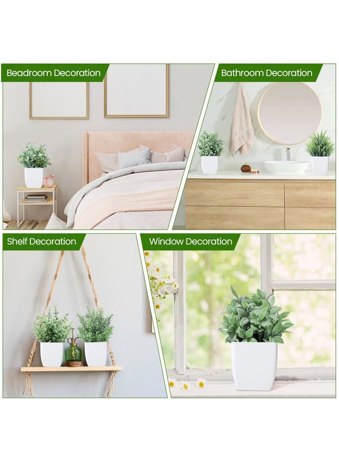 Unittype 12 Pcs Fake Plants Small Artificial Faux Plants for Shelf Mini Plastic Potted Greenery for Home Office Desk Bathroom Bedroom Indoor Decor (Gray) - Image 5
