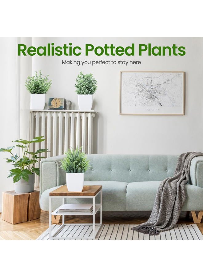 Unittype 12 Pcs Fake Plants Small Artificial Faux Plants for Shelf Mini Plastic Potted Greenery for Home Office Desk Bathroom Bedroom Indoor Decor (Gray) - Image 4