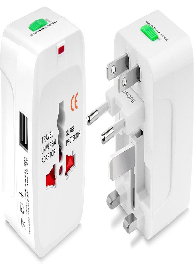 Gadget Hero's All in One Universal Power Adapter with Dual USB Port. Worldwide Travel Adaptor with Surge Protector. - Image 2