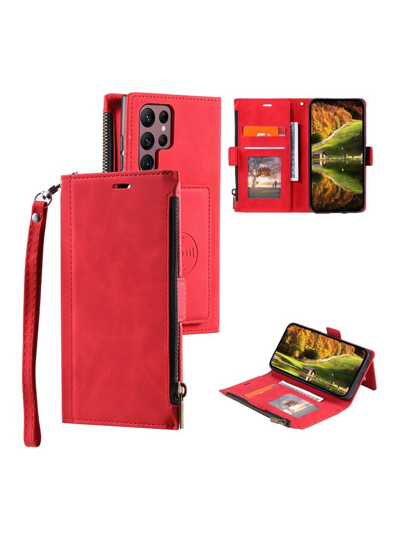 Suteni Flip Cover Card Slots Magnatic Leather Phone Case for Samsung - Image 3