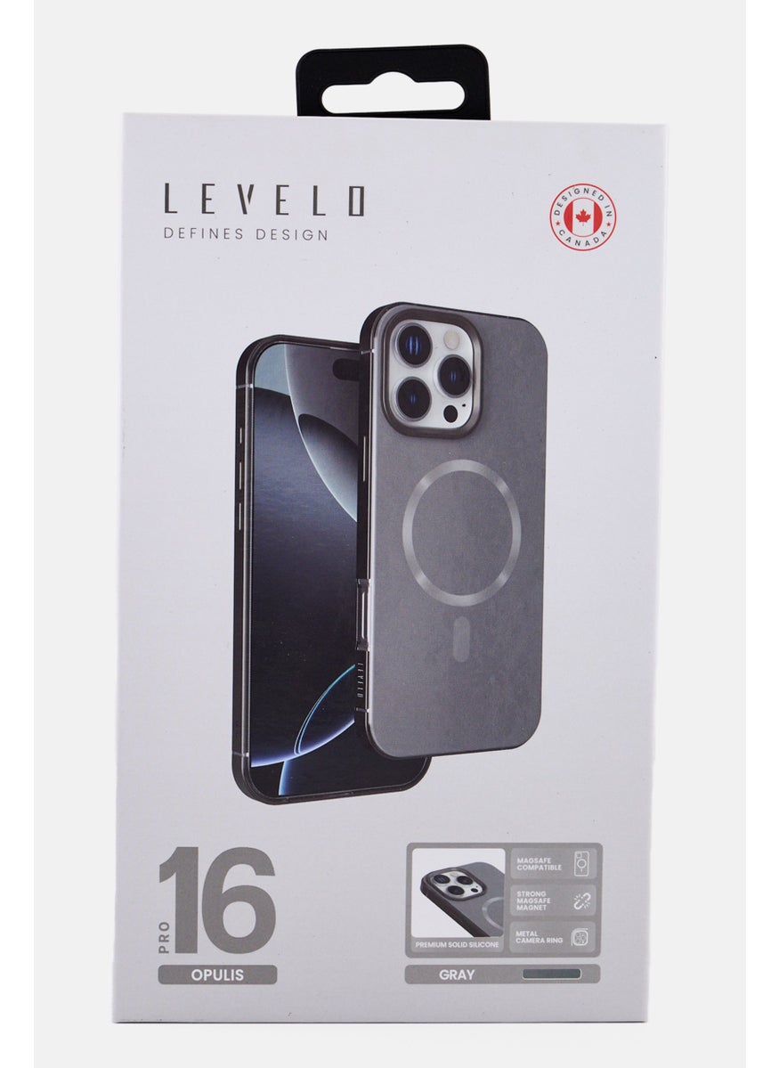 LEVELO iPhone 16 Pro Magsafe Compatible Silicone Case, Grey  - Image 4